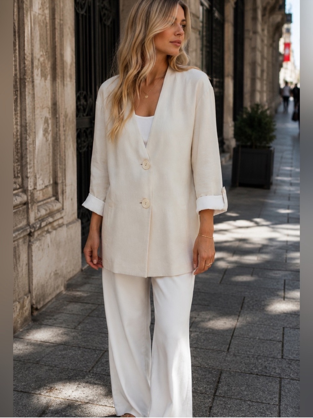 ZARA 50% linen blend blazer